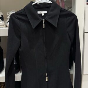 Wayf Textured Black Zip-Up Jacket